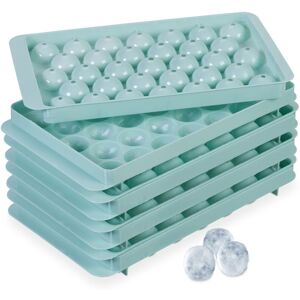 Ice Cube Tray, Round, Set of 4, Reusable, 2.5 cm Balls, 33 Individual Sphere Cubes, Mould, Plastic Turquoise - Relaxdays Ice Cube Tray, Round, Set of 4, Reusable, 2.5 cm Balls, 33 Individual Sphere Cubes, Mould, Plastic Turquoise - Relaxdays