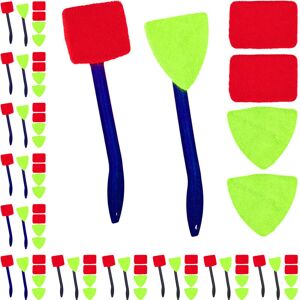 Relaxdays Interior Car Windscreen Cleaner, Set of 24, Window Glass Cleaning Tools, Handle, 72 Microfiber Covers, Black Relaxdays Interior Car Windscreen Cleaner, Set of 24, Window Glass Cleaning Tools, Handle, 72 Microfiber Covers, Black