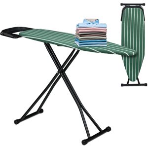 Relaxdays Ironing Board for Steam Irons, 121 x 39 cm, Height Adjustable, Folding, Cotton Cover, Rest, Green/Black Relaxdays Ironing Board for Steam Irons, 121 x 39 cm, Height Adjustable, Folding, Cotton Cover, Rest, Green/Black