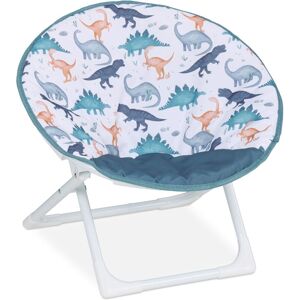 Relaxdays - Kids Moon Chair, Dinosaur, Folding, 47 x 50 x 48 cm, Children's Camping Seat, Indoor & Outdoor, Multicoloured Relaxdays - Kids Moon Chair, Dinosaur, Folding, 47 x 50 x 48 cm, Children's Camping Seat, Indoor & Outdoor, Multicoloured
