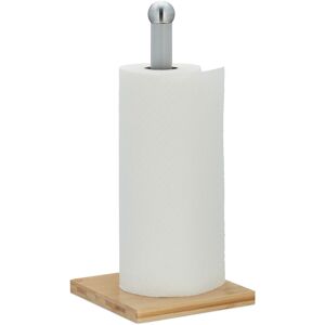 Relaxdays Kitchen Roll Holder, Bamboo, Stainless Steel, Paper Towels Rack for Tabletop, HWD: 35x16x16 cm, Natural/Silver Relaxdays Kitchen Roll Holder, Bamboo, Stainless Steel, Paper Towels Rack for Tabletop, HWD: 35x16x16 cm, Natural/Silver