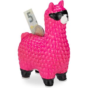 Relaxdays - Lama with Sunglasses Savings Bank, Great Gift and Decoration, Ceramic Piggy Bank, hwd 15.5x11x6cm, Pink Relaxdays - Lama with Sunglasses Savings Bank, Great Gift and Decoration, Ceramic Piggy Bank, hwd 15.5x11x6cm, Pink