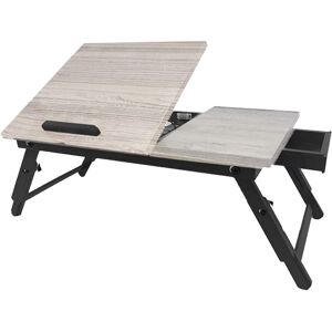 Relaxdays laptop table for bed & sofa, foldable, height-adjustable, bamboo, grey/black Relaxdays laptop table for bed & sofa, foldable, height-adjustable, bamboo, grey/black