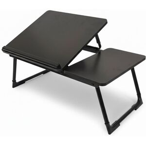 Relaxdays laptop table for bed & sofa, foldable, wood-effect, height-adjustable, metal, black Relaxdays laptop table for bed & sofa, foldable, wood-effect, height-adjustable, metal, black