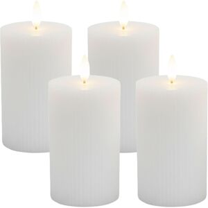 Relaxdays LED candles, 4-pack, HxD: 13 x 7.5 cm, warm white flicker, real wax, ribbed, flameless pillar candles Relaxdays LED candles, 4-pack, HxD: 13 x 7.5 cm, warm white flicker, real wax, ribbed, flameless pillar candles