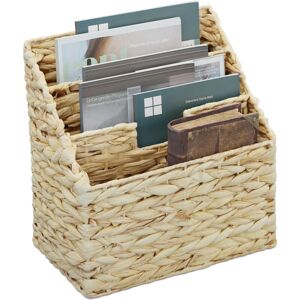 Relaxdays Magazine Holder, Water Hyacinth, Freestanding, 34 x 34 x 20 cm, Newspaper Rack with 3 Compartments, Natural Relaxdays Magazine Holder, Water Hyacinth, Freestanding, 34 x 34 x 20 cm, Newspaper Rack with 3 Compartments, Natural