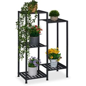 Relaxdays Plant Stand, 5 Tiers, Metal, Shelves for Flower Pots & Herbs, Houseplant Rack, HWD: 81 x 55 x 28.5 cm, Black Relaxdays Plant Stand, 5 Tiers, Metal, Shelves for Flower Pots & Herbs, Houseplant Rack, HWD: 81 x 55 x 28.5 cm, Black