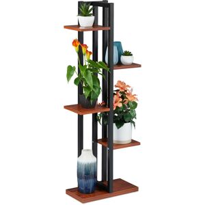 Relaxdays Metal Flower Stand, 5-Tier Indoor Pot Shelf Ladder, Wooden Look, 117 x 43 x 22 cm, Plant Rack, Dark Brown Relaxdays Metal Flower Stand, 5-Tier Indoor Pot Shelf Ladder, Wooden Look, 117 x 43 x 22 cm, Plant Rack, Dark Brown