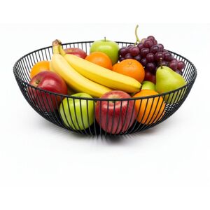 Relaxdays metal fruit bowl, round basket, HxD: 8 x 28 cm, wire basket for fruit, vegetables & bread, modern, black Relaxdays metal fruit bowl, round basket, HxD: 8 x 28 cm, wire basket for fruit, vegetables & bread, modern, black