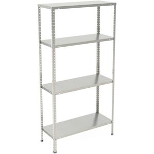 Relaxdays - Metal Shelving Unit, 4 Tiers, Galvanised Steel, up to 160 kg, Heavy Duty, Storage, 150 x 75 x 30 cm, Silver Relaxdays - Metal Shelving Unit, 4 Tiers, Galvanised Steel, up to 160 kg, Heavy Duty, Storage, 150 x 75 x 30 cm, Silver