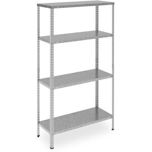 Relaxdays - Metal Shelving Unit, Galvanised Steel, 4 Tiers, up to 160 kg, Heavy Duty, Storage, 150 x 75 x 30 cm, Silver Relaxdays - Metal Shelving Unit, Galvanised Steel, 4 Tiers, up to 160 kg, Heavy Duty, Storage, 150 x 75 x 30 cm, Silver