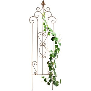 Relaxdays Metal Trellis, Vintage Design, HxW: 116 x 35 cm, Climbing Support for Plants, Push-In Stake, Brown Relaxdays Metal Trellis, Vintage Design, HxW: 116 x 35 cm, Climbing Support for Plants, Push-In Stake, Brown