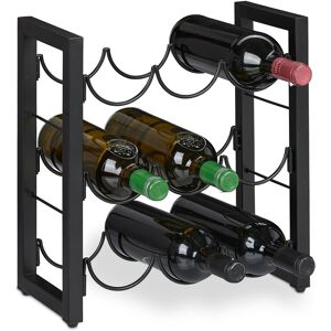 Relaxdays - Metal Wine Rack, 9 Bottles, HxWxD: 37 x 35 x 17 cm, Free Standing Holder, Drinks Shelves, Kitchen & Bar, Black Relaxdays - Metal Wine Rack, 9 Bottles, HxWxD: 37 x 35 x 17 cm, Free Standing Holder, Drinks Shelves, Kitchen & Bar, Black