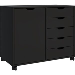 Relaxdays mobile filing cabinet, 5 drawers & 2 compartments, HWD: 65x78x40 cm, office storage unit with wheels, black Relaxdays mobile filing cabinet, 5 drawers & 2 compartments, HWD: 65x78x40 cm, office storage unit with wheels, black