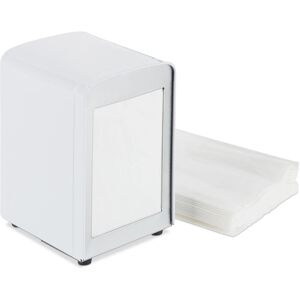 Set of 5 Relaxdays Napkin Dispensers Retro, Small Paper Serviettes, For Cafe, Bistro etc, hwd: 15x9.5x11, White Set of 5 Relaxdays Napkin Dispensers Retro, Small Paper Serviettes, For Cafe, Bistro etc, hwd: 15x9.5x11, White