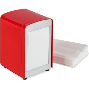 Set of 5 Relaxdays Napkin Dispensers Retro, Small Paper Serviettes, For Cafe, Bistro etc, hwd: 15x9.5x11, Red Set of 5 Relaxdays Napkin Dispensers Retro, Small Paper Serviettes, For Cafe, Bistro etc, hwd: 15x9.5x11, Red