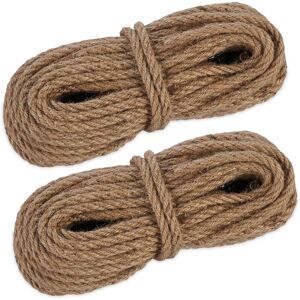 Relaxdays Natural Rope, 2x Set, Jute, Plant, Twine, Handicraft, Garden Decorations, Hessian Thread, 8mm Thick, 20m Long Relaxdays Natural Rope, 2x Set, Jute, Plant, Twine, Handicraft, Garden Decorations, Hessian Thread, 8mm Thick, 20m Long