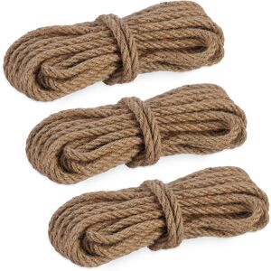 Relaxdays - Natural Rope, 3x Set, Jute, Plant, Twine, Handicraft, Garden Decorations, Hessian Thread, 8mm Thick, 10m Long Relaxdays - Natural Rope, 3x Set, Jute, Plant, Twine, Handicraft, Garden Decorations, Hessian Thread, 8mm Thick, 10m Long
