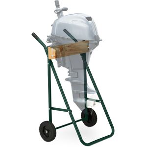 Relaxdays Outboard Motor Stand, Transport Trolley, Long, Short Shaft, Wagon, Bracket, Load Capacity 100kg, Dark Green Relaxdays Outboard Motor Stand, Transport Trolley, Long, Short Shaft, Wagon, Bracket, Load Capacity 100kg, Dark Green