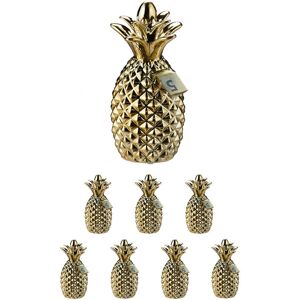 Relaxdays Set of 8 Pineapple Money Boxes, Ceramic Piggy Bank, Notes & Coins, Home Décor, Gift, HxW 24 x 10.5 cm, Gold Relaxdays Set of 8 Pineapple Money Boxes, Ceramic Piggy Bank, Notes & Coins, Home Décor, Gift, HxW 24 x 10.5 cm, Gold