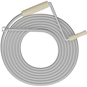 Pipe Cleaning Spiral, Length 5m, Washbasin, wc, Shower, Bathtub, Drain Unclogging, with Handle, Steel, Silver - Relaxdays Pipe Cleaning Spiral, Length 5m, Washbasin, wc, Shower, Bathtub, Drain Unclogging, with Handle, Steel, Silver - Relaxdays
