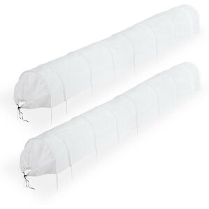 Relaxdays - Plant Tunnel, 2x Set, 5 m Long, Protection against Pests, Flower Beds, Fine-mesh Anti-bird Net, Fleece, White Relaxdays - Plant Tunnel, 2x Set, 5 m Long, Protection against Pests, Flower Beds, Fine-mesh Anti-bird Net, Fleece, White