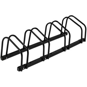 Relaxdays Floor Bike Rack, for 4 Bicycles, Wheel Width up to 60 mm, Metal, Outdoor Parking Stand, Garage, Black Relaxdays Floor Bike Rack, for 4 Bicycles, Wheel Width up to 60 mm, Metal, Outdoor Parking Stand, Garage, Black
