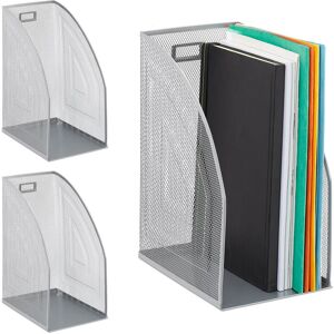 Relaxdays Set of 3 File Organisers, Standing, Mesh Design, Magazine, Office & Home, 32 x 16 x 24.5 cm, Metal, Silver Relaxdays Set of 3 File Organisers, Standing, Mesh Design, Magazine, Office & Home, 32 x 16 x 24.5 cm, Metal, Silver