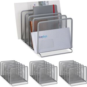 Relaxdays Set of 4 Filing Racks, Document Organiser, Magazines/Catalogues/Letter Collector, 19 x 20.5 x 37.5 cm, Silver Relaxdays Set of 4 Filing Racks, Document Organiser, Magazines/Catalogues/Letter Collector, 19 x 20.5 x 37.5 cm, Silver