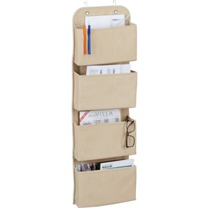 Relaxdays Hanging Organiser, 4 Compartments, Hanging Door Storage, Office, Bedroom, Bathroom, Hooks, Beige Relaxdays Hanging Organiser, 4 Compartments, Hanging Door Storage, Office, Bedroom, Bathroom, Hooks, Beige