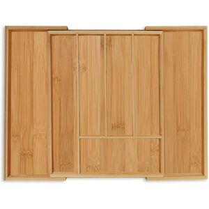 Cutlery Tray, Extendable, 5-7 Compartments, HxWxD: 5 x 28.5 x 35.5 cm, Kitchen Drawer Insert, Bamboo, Natural - Relaxdays Cutlery Tray, Extendable, 5-7 Compartments, HxWxD: 5 x 28.5 x 35.5 cm, Kitchen Drawer Insert, Bamboo, Natural - Relaxdays