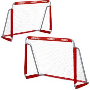 Relaxdays Football Goals, Set of 2, Garden Play Equipment, Kids & Adults, HWD 110 x 150 x 75 cm, Metal, Goalposts, Red Relaxdays Football Goals, Set of 2, Garden Play Equipment, Kids & Adults, HWD 110 x 150 x 75 cm, Metal, Goalposts, Red