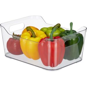 RELAXDAYS 2 x fridge organiser, food storage, HWD 10.5 x 25 x 18 cm, storage box with handle, transparent RELAXDAYS 2 x fridge organiser, food storage, HWD 10.5 x 25 x 18 cm, storage box with handle, transparent