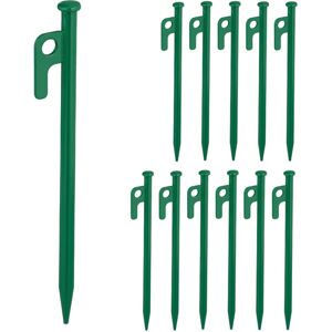 Relaxdays Tent Pegs Set of 12, Ground Anchor for Hard Soil, Camping, Stainless Steel, Rock Hooks, Metal, Durable, Green Relaxdays Tent Pegs Set of 12, Ground Anchor for Hard Soil, Camping, Stainless Steel, Rock Hooks, Metal, Durable, Green