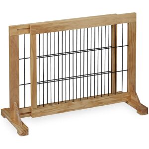 Relaxdays - Safety Gate for Children & Pets, HxD: 56 x 70-115 cm, with Feet and Floor Protectors, Free-Standing, Brown Relaxdays - Safety Gate for Children & Pets, HxD: 56 x 70-115 cm, with Feet and Floor Protectors, Free-Standing, Brown