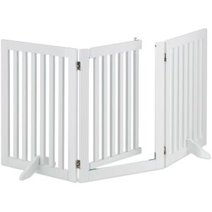 Relaxdays - Safety Gate with Door and Feet, Retractable, for Children & Pets, Free-Standing Barrier, HxW: 70x154 cm, White Relaxdays - Safety Gate with Door and Feet, Retractable, for Children & Pets, Free-Standing Barrier, HxW: 70x154 cm, White