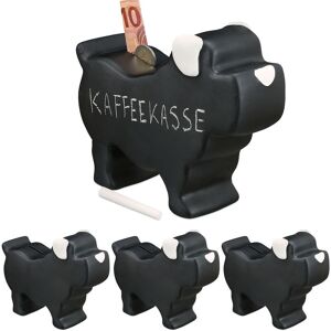 Set of 4 Relaxdays Chalkboard Dog Piggy Banks, Ceramic, Wedding, Birthday, Money Savings, HxWxD: 17 x 8.5 x 20 cm, Black Set of 4 Relaxdays Chalkboard Dog Piggy Banks, Ceramic, Wedding, Birthday, Money Savings, HxWxD: 17 x 8.5 x 20 cm, Black