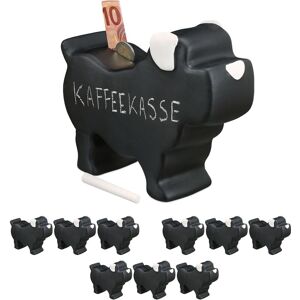 Set of 10 Relaxdays Chalkboard Dog Piggy Banks, Ceramic, Wedding, Birthday, Money Savings, HxWxD: 17x8.5x20 cm, Black Set of 10 Relaxdays Chalkboard Dog Piggy Banks, Ceramic, Wedding, Birthday, Money Savings, HxWxD: 17x8.5x20 cm, Black