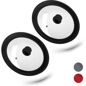 Set of 2 Relaxdays Saucepan Lids Universal, Glass Cover, Stepped Silicone Rim, Pots & Pans 26-30 cm, 5x27,5 cm, Black Set of 2 Relaxdays Saucepan Lids Universal, Glass Cover, Stepped Silicone Rim, Pots & Pans 26-30 cm, 5x27,5 cm, Black