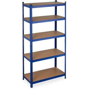 Relaxdays Heavy Duty Shelving Unit, Max. Load 875 kg, 180x90x45 cm, 5 Shelves, Garage & Warehouse Storage, Steel, Blue Relaxdays Heavy Duty Shelving Unit, Max. Load 875 kg, 180x90x45 cm, 5 Shelves, Garage & Warehouse Storage, Steel, Blue