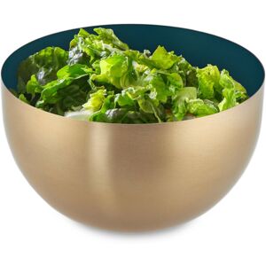 Relaxdays - 4x Serving Bowls, Stainless Steel, 1Litre, Round, Metal, Salad & Snacks, Baking & Mixing, 8.5x15cm, Gold/Green Relaxdays - 4x Serving Bowls, Stainless Steel, 1Litre, Round, Metal, Salad & Snacks, Baking & Mixing, 8.5x15cm, Gold/Green