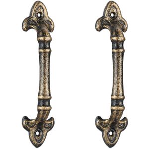 4x Vintage Furniture Handles, Antique Door Grips for Cupboards, Drawers, Cast Iron, hwd: 20x4.5x4 cm, Bronze - Relaxdays 4x Vintage Furniture Handles, Antique Door Grips for Cupboards, Drawers, Cast Iron, hwd: 20x4.5x4 cm, Bronze - Relaxdays