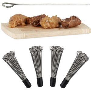 Relaxdays - Set of 200, Roulade Needles, Starters, Larding, Eyelet, Roasting Skewer, Stainless Steel, 11cm Long, Silver Relaxdays - Set of 200, Roulade Needles, Starters, Larding, Eyelet, Roasting Skewer, Stainless Steel, 11cm Long, Silver