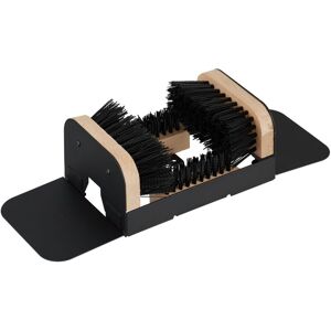 Relaxdays shoe scraper with all-round brushes, outdoor doormat, robust bristles, floor mounting, black/natural Relaxdays shoe scraper with all-round brushes, outdoor doormat, robust bristles, floor mounting, black/natural