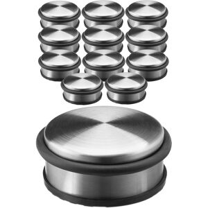 RELAXDAYS 12x Stainless Steel Doorstop, Set With Rubber Ring Protector, 4.5 x 10 x 10 cm, Door Stopper, Silver RELAXDAYS 12x Stainless Steel Doorstop, Set With Rubber Ring Protector, 4.5 x 10 x 10 cm, Door Stopper, Silver