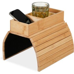 Relaxdays Serving Tray, Armrest, Bamboo, 3 Storage Compartments, for Couch and Sofa, HxWxD: 6.5 x 42 x 28 cm, Natural Relaxdays Serving Tray, Armrest, Bamboo, 3 Storage Compartments, for Couch and Sofa, HxWxD: 6.5 x 42 x 28 cm, Natural