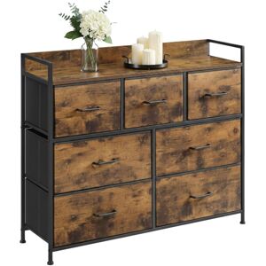 Relaxdays chest of drawers, 7 fabric drawers, industrial, HWD: 98x85x28.5 cm, living room, hallway, black/brown Relaxdays chest of drawers, 7 fabric drawers, industrial, HWD: 98x85x28.5 cm, living room, hallway, black/brown