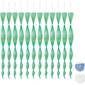Relaxdays Bird Repellent Spiral, Set of 12, Reflective, Balcony & Garden, Wind Spinner, Length 40 cm, Deterrent, Green Relaxdays Bird Repellent Spiral, Set of 12, Reflective, Balcony & Garden, Wind Spinner, Length 40 cm, Deterrent, Green