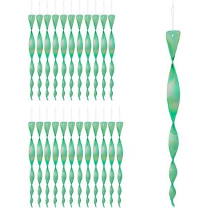 Relaxdays Bird Repellent Spiral, Set of 24, Reflective, Balcony & Garden, Wind Spinner, Length 40 cm, Deterrent, Green Relaxdays Bird Repellent Spiral, Set of 24, Reflective, Balcony & Garden, Wind Spinner, Length 40 cm, Deterrent, Green