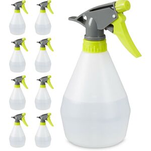 Relaxdays 9x Spray Bottle, 500 ml Volume, Nozzle for Mist & Stream, with Scale, Refillable, Plastic, 20x9x11 cm, White Relaxdays 9x Spray Bottle, 500 ml Volume, Nozzle for Mist & Stream, with Scale, Refillable, Plastic, 20x9x11 cm, White
